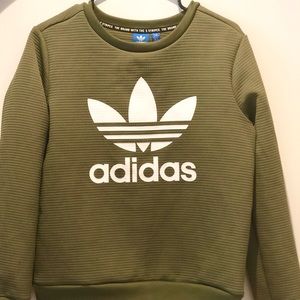 Adidas Olive green Crew Neck Sweatshirt
